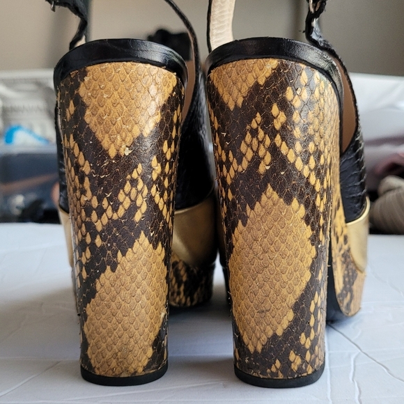 DRIES Van Noten sandal heels black gold croc python - Picture 7 of 14